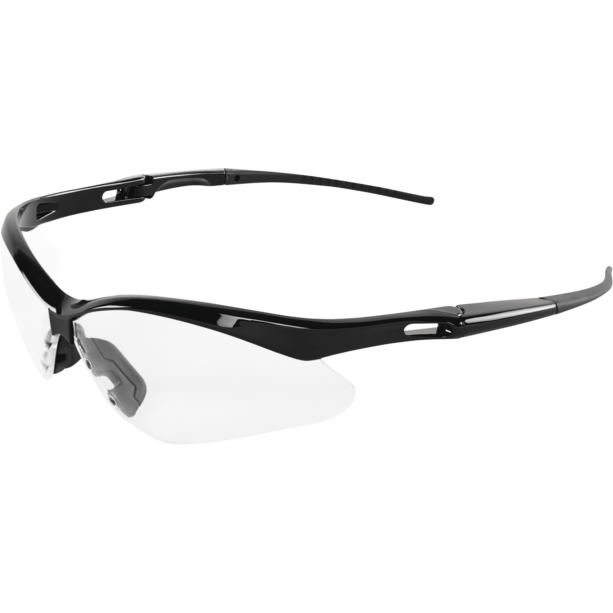 Bullhead Spearfish Safety Glasses with Anti-Fog Lens, Clear Lenses, Shiny Black Frames, Model# BH2251AF
